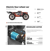 Bruce & Shark 1:18 Scale 37 Mph High-Speed Rc Truck with 4WD Brushless Motor, Alloy Frame & Oil Shock for Off-Road