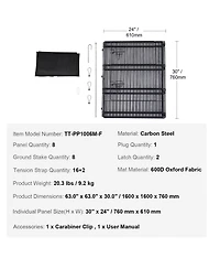 Cozito Dog Playpen, 8-Panel 30"H x 24"W Foldable Metal Exercise Pen w/ Door & 600D Oxford Bottom Pad, Indoor/Outdoor Pet Fence