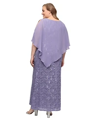 Sl Fashions Plus Beaded Popover Gown