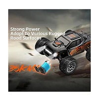 Bruce & Shark 1:16 Rc Monster Truck, 22 Mph High-Speed 4WD Off-Road Vehicle with Led Lights