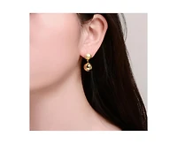 Rachel Glauber Elegant 14K Gold Plated Ball Drop Stud Earrings