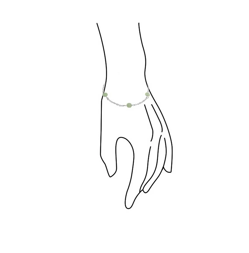 Bling Jewelry Delicate Jade Bead Ball Tin Cup Bracelet .925 Sterling Silver