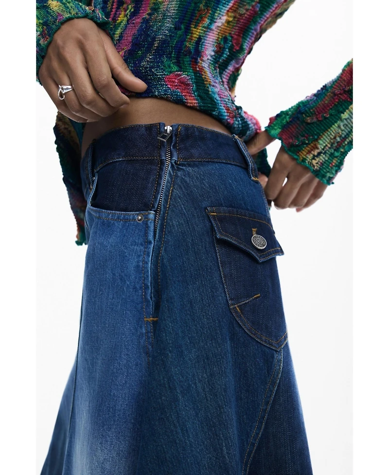 Desigual Women's Denim patch skirt