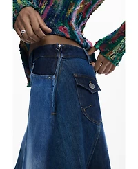 Desigual Women's Denim patch skirt