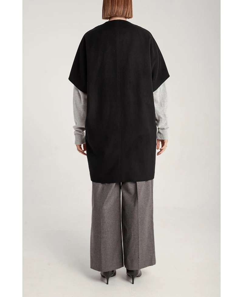 1982 Women's Cashmere Short Sleeve Crew Neck Coat