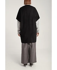 1982 Women's Cashmere Short Sleeve Crew Neck Coat