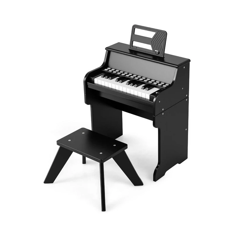 Hongge Kids Digital Piano Keyboard with Lighted Teaching Mode and Stool