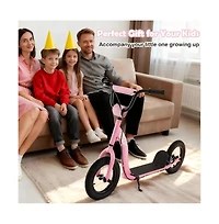 Hongge Adjustable Kick Scooter with Inflatable Tires and Rear Brake