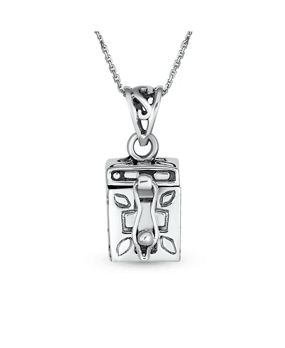Bling Jewelry Religious Ichthys Jesus Locket Box Pendant Sterling Silver Momenta Holder