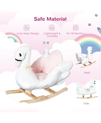 Qaba Baby Rocking Horse, Plush Animal Rocker w/ Realistic Sound, Pedals