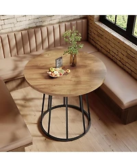 Tribesigns Industrial Round Dining Table, 31.5-Inch Wood Kitchen Table for 2-4 People, Small Circle Kitchen & Dining Room Furniture