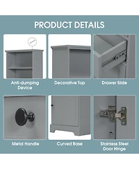Rainsken Bathroom Storage Cabinet, with 3 Drawers and Adjustable Shelves, Modern Cabinet