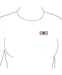 Bling Jewelry Art Deco Style Ruby Cz Rectangle Filigree Statement Brooch Pin