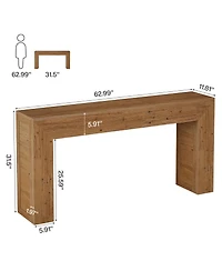 Tribesigns 63-Inch Long Console Table for Entryway, Farmhouse Sofa Console Behind Couch, Narrow Entry Table for Hallway, Foyer, Living Room, Brown