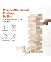 Sugift 54-Piece Large Tumbling Timber Game with Carry Bag & Scoreboard