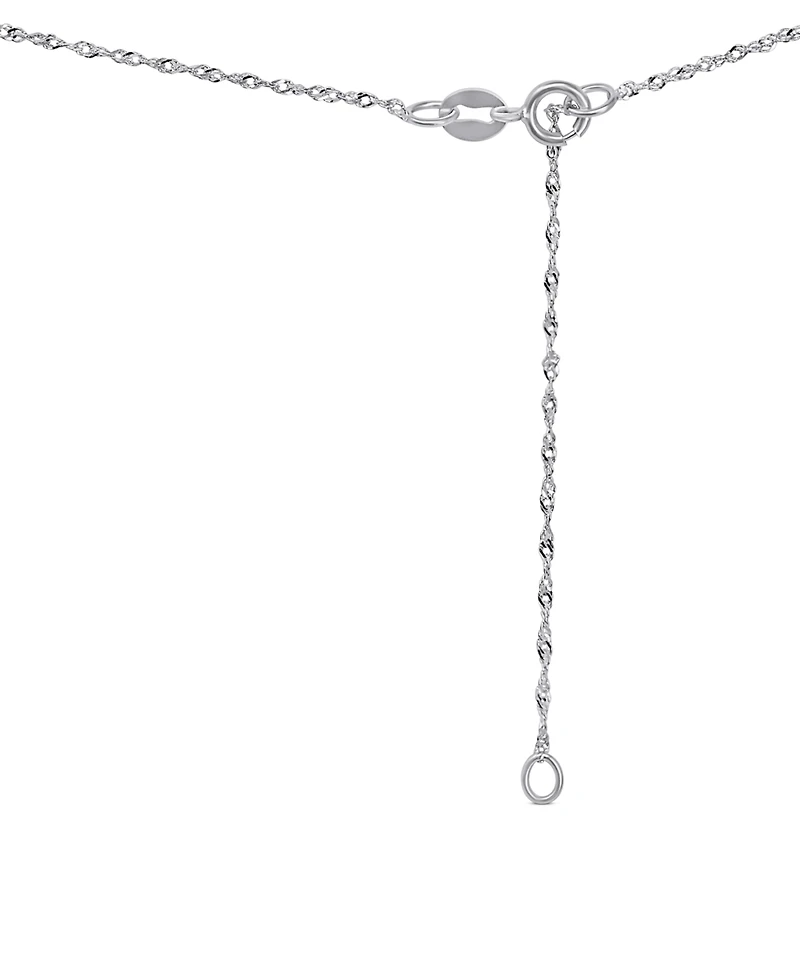Macy's Sapphire (1 ct. t.w.) & Diamond (1/6 ct. t.w.) Pendant Necklace in 14k White Gold