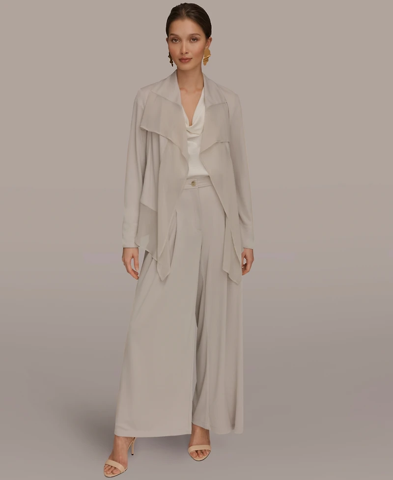 Donna Karan New York Women's Mixed Media Collared Neck Jacket