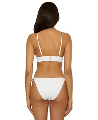 Becca Women's Modern Edge Rib Tie Side Bikini Bottoms