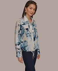 Donna Karan New York Women's Printed Long-Sleeve Top