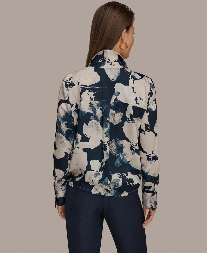 Donna Karan New York Women's Printed Long-Sleeve Top
