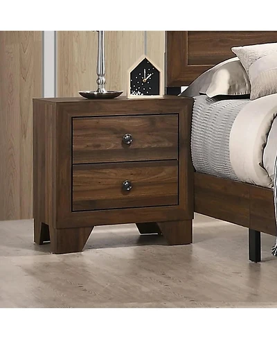 Rainsken Modern Storage Nightstands for Bedroom, Wood Side Bed Table with 2 Drawers and Metal Handles for Apartment