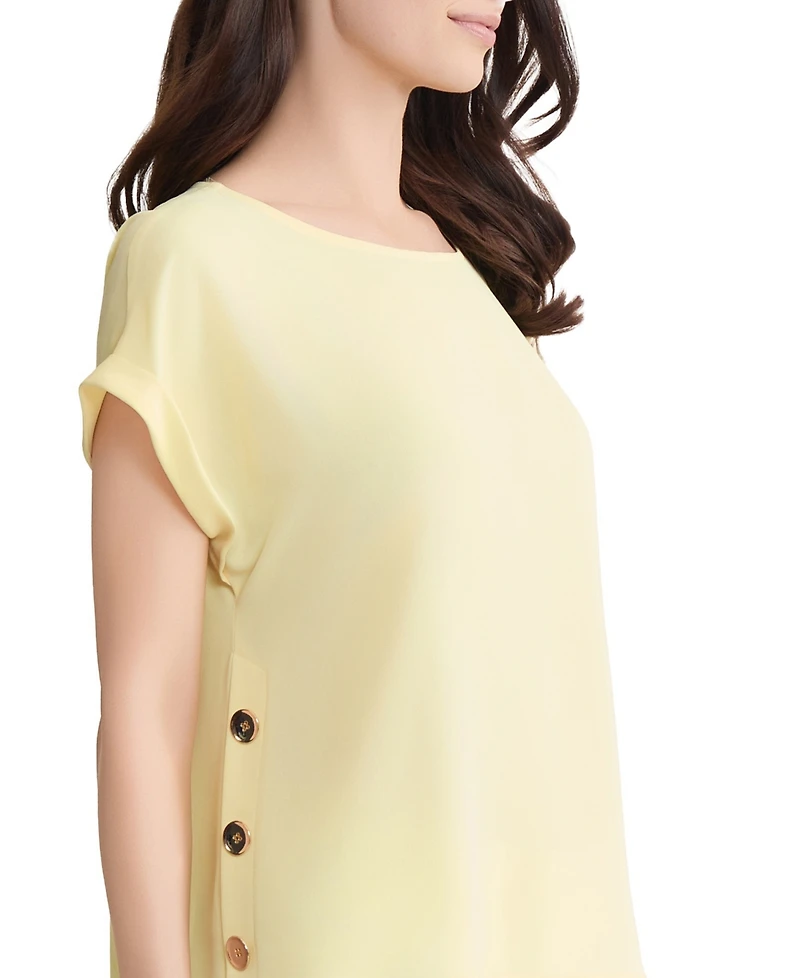 Jones New York Women's Short-Sleeve Button Detail Blouse