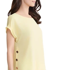 Jones New York Women's Short-Sleeve Button Detail Blouse