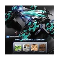 Bruce & Shark 8WD Gesture Control Rc Stunt Car with 360° Spins, Drifting, Fog & Light Effects