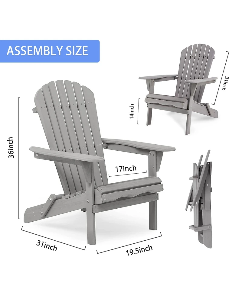 Flynama Wood Lounge Patio Chair for Garden Outdoor Wooden Folding Adirondack Chair Set of 2 Solid Cedar Wood Lounge Patio Chair for Garden