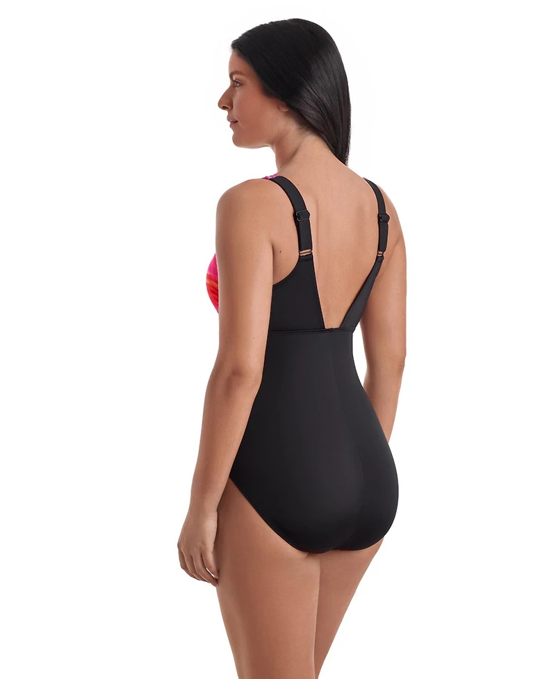 ShapeSolver Women's Scoop Neck One-Piece Swimsuit