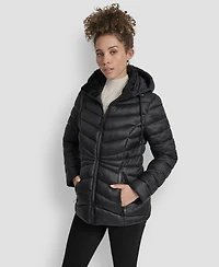 Dkny Women's Stand Collar Zipper-Front Coat