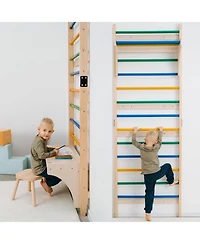 ComfyBumpy Gymnastic Ladder Convertible Montessori Wall Gym & Play Table. Climbing Set for Active & Focused Play. (Set of 1)