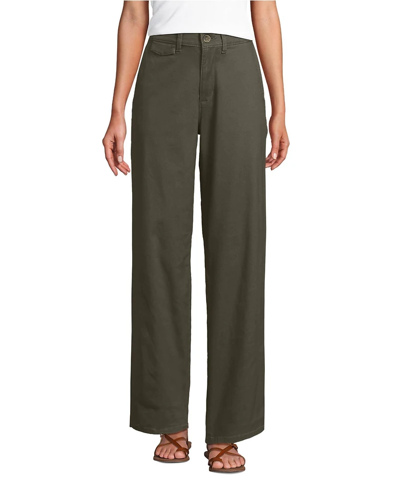 Lands' End Women's Chino High Rise Rail Straight Leg Pants