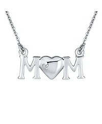 Bling Jewelry Inspirational Message Words Mom Heart Pendant Mother Necklace Sterling Silver