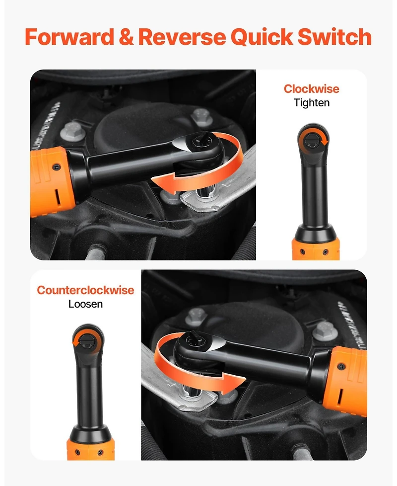Mecale Cordless Ratchet Wrench Set, 3/8" Drive, 240 Rpm, 33 ft-lbs Torque, 2 Batteries, Charger, Sockets, Adapter, Extension Bar