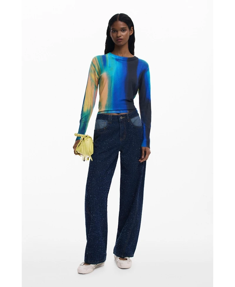 Desigual Women's Fine vertically gradient sweater