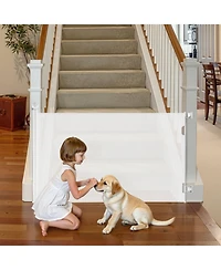 Cozito Retractable Baby Gate, 31.3 in Tall, Extends to 56.3 in Wide, Mesh Safety Gate w/ Security Lock, Trip-Free Walk-Through, Indoor/Outdoor