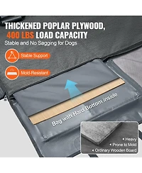 Cozito Back Seat Extender for Dogs, Waterproof Hard-Bottom Dog Hammock/Seat Cover, 54 x 24 in, 400 lb Support, Mesh Window & Storage Pocket, Car/Suv