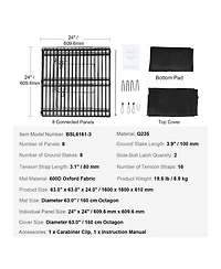 Cozito Dog Playpen, 8-Panel Foldable Metal Exercise Pen w/ Top Cover & Bottom Pad, 24 in H, Indoor/Outdoor Puppy Fence for Camping & Yard