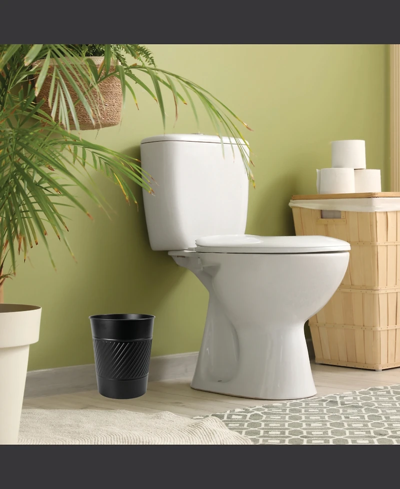 Cameo 5 Liter Waste Basket Can for Garbage, Round Open Top Trash Can for Bathroom Bedroom, Kitchen, Stainless Steel