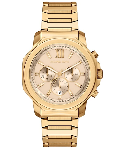 Michael Kors Men's Prescott Chronograph Gold-Tone Stainless Steel Watch, 44mm