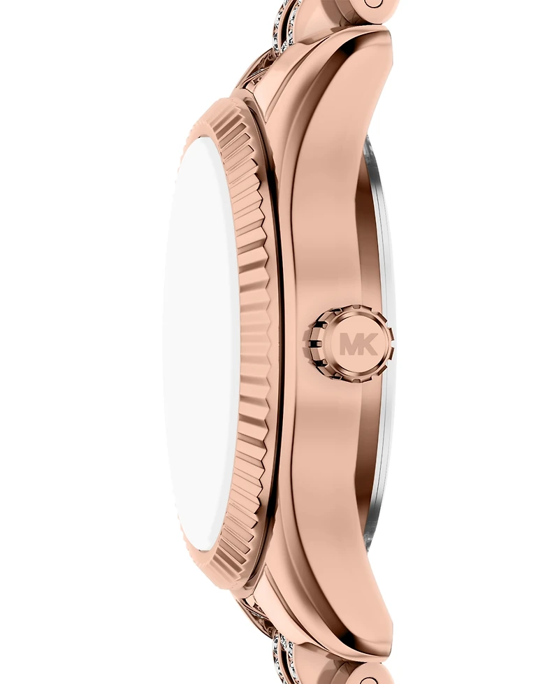 Michael Kors Women's Lexington Three-Hand Rose Gold-Tone Stainless Steel Watch, 26mm