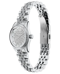 Michael Kors Women's Lexington Three-Hand Silver-Tone Stainless Steel Watch, 26mm