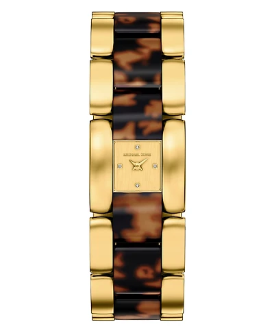 Michael Kors Women's Darrington Two-Hand Tortoise Acetate and Gold-Tone Stainless Steel Watch, 24mm