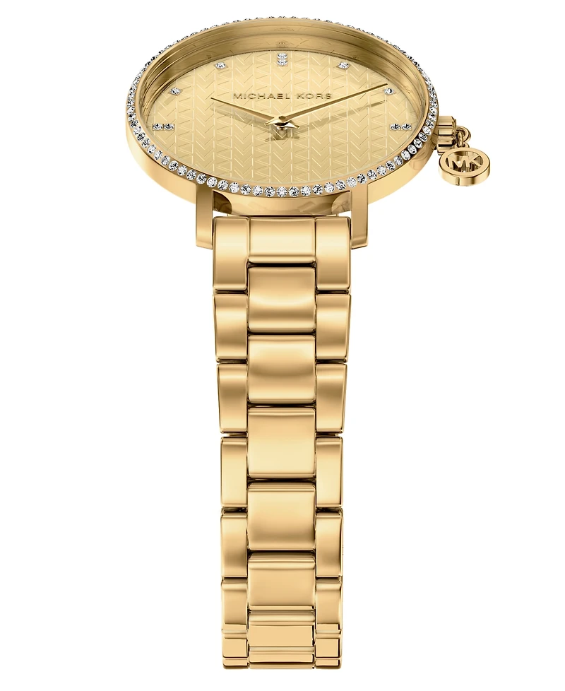 Michael Kors Women's Pyper Two-Hand Gold-Tone Stainless Steel Watch, 32mm