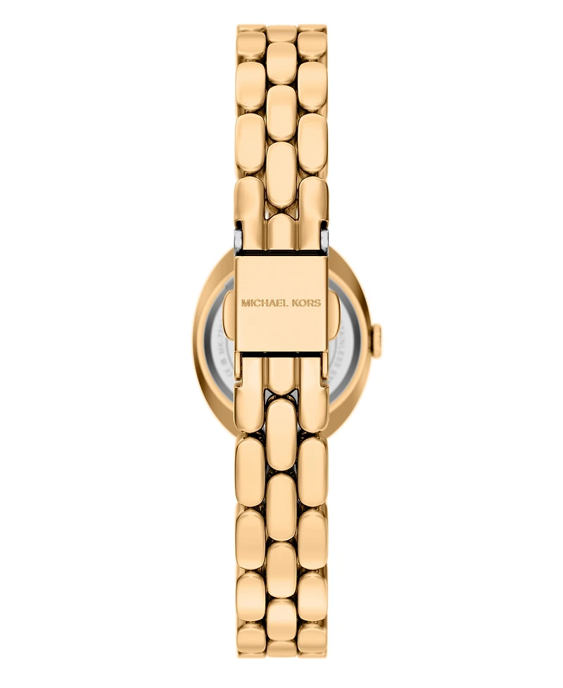 Michael Kors Women's Maude Three-Hand Gold-Tone Stainless Steel Watch and Bracelet Set, 21MM