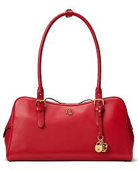 Lauren Ralph Leather Large Marcy Zip Satchel Bag