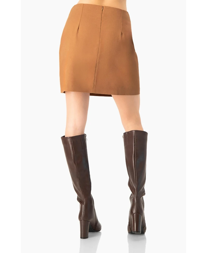 Ivonne Women's Short Straight Skirt with Back Zipper