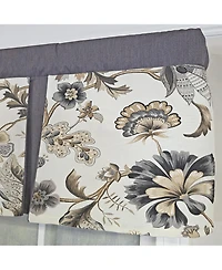 Rlf Home Zanzibar Pleated 100% Cotton Rod Pocket Window Valance 50" x 17" Gray