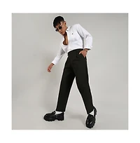 Campus Sutra Men's Juniper Green Tailored Linen-Blend Trousers